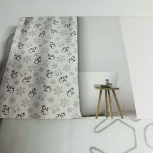 Rae Dunn Snowman Shower Curtain Liner 72x72 Winter Snowflakes PEVA